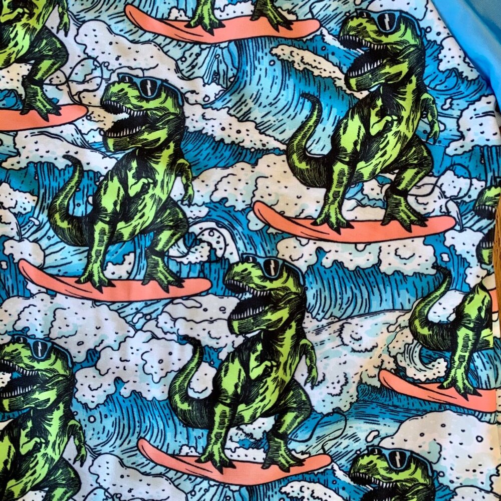 ROCK YOUR BABY Dino Surf Rashguard Boys 3T 3 NWT UPF 50+ Rashie Swim Top NEW - Picture 3 of 8